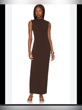 ZARA Brown Bodycon Maxi Dress – Size Medium – Minimalist Chic